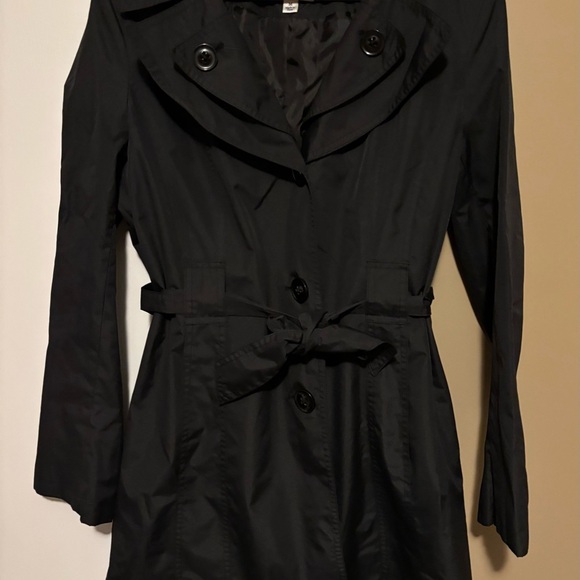Croft & Barrow Elegant Black Trench Coat - Picture 3 of 6